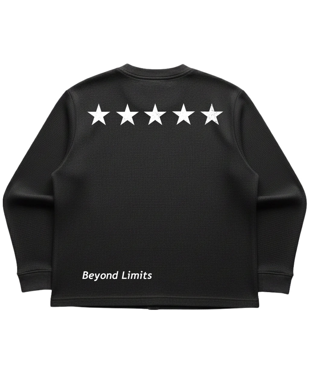 Black waffle knit oversized full-sleeve Back Design
